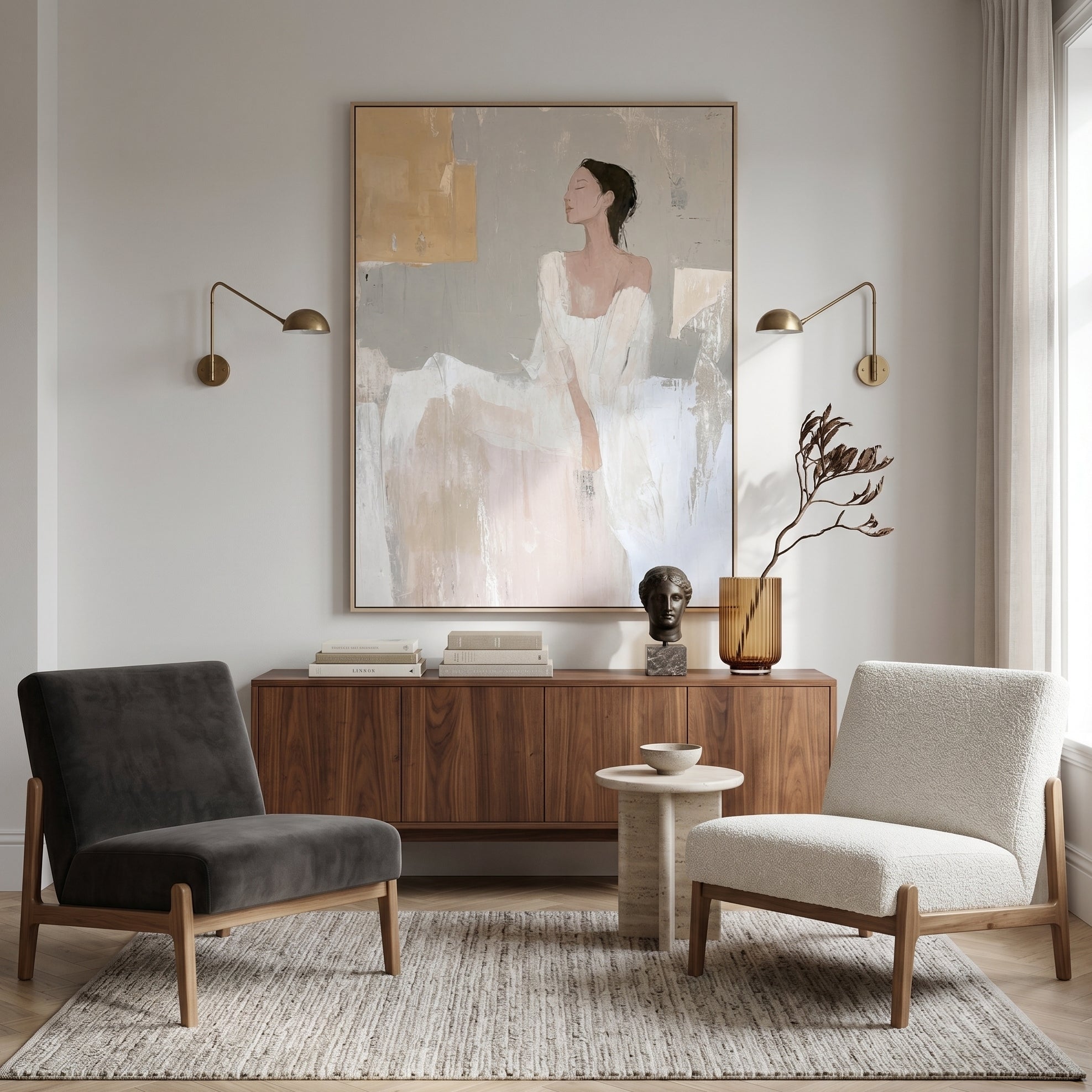 Wabi - Sabi Abstract Portrait Painting KS0164 - Viral Wall Art